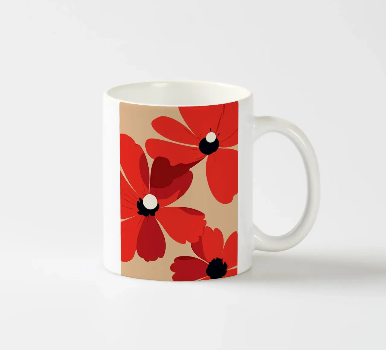 Red Poppy Elegance tazza in ceramica da LisaArtes