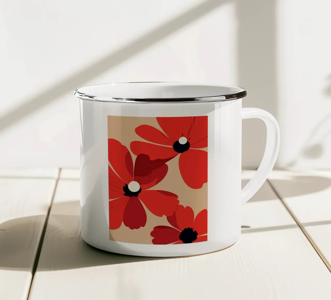 Red Poppy Elegance tazza in smalto da LisaArtes