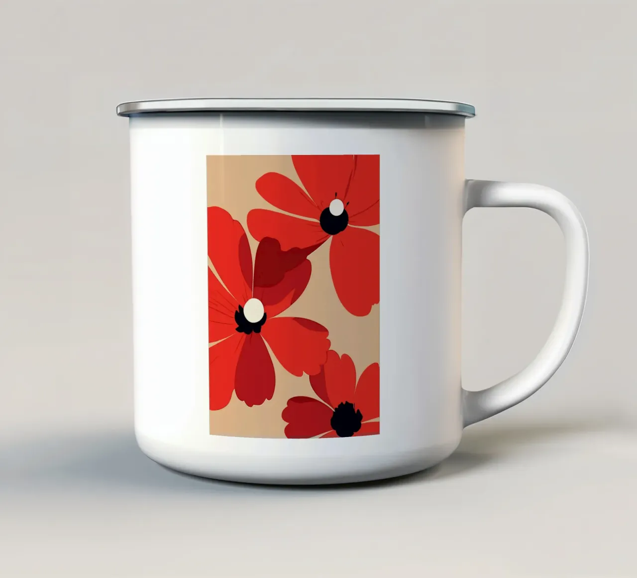 Red Poppy Elegance tazza in smalto da LisaArtes