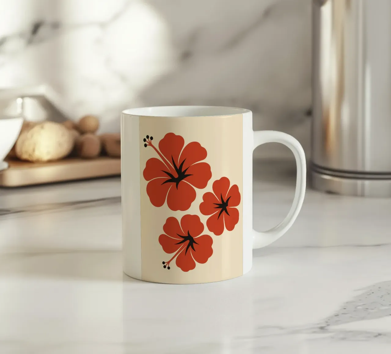 Red Hibiscus tazza in ceramica da LisaArtes