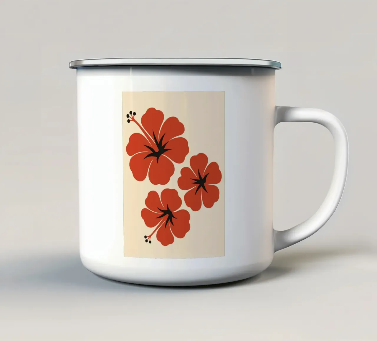 Red Hibiscus tazza in smalto da LisaArtes