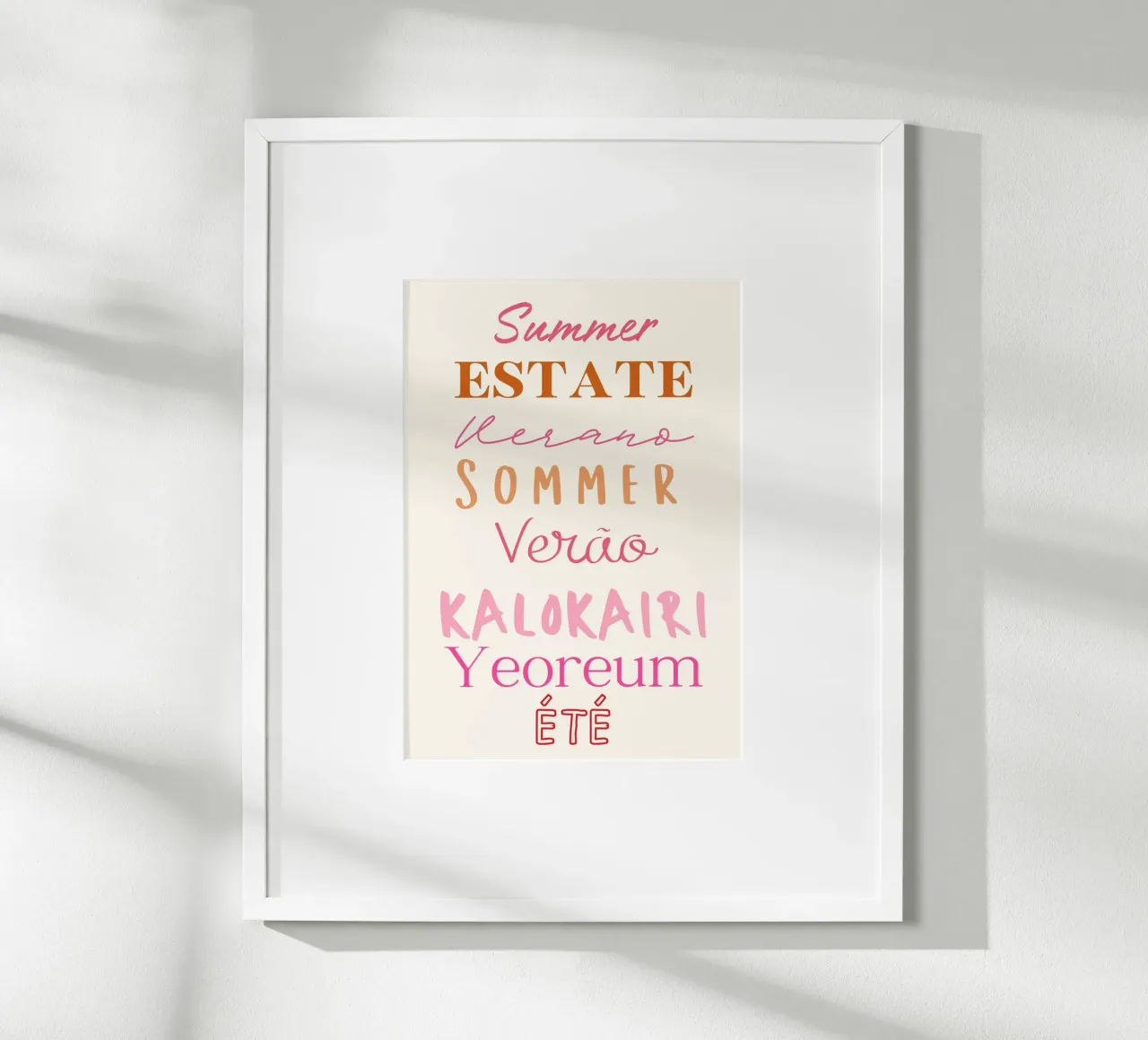Summer in different Languages Typography Art hahnemühle by dawnthesea
