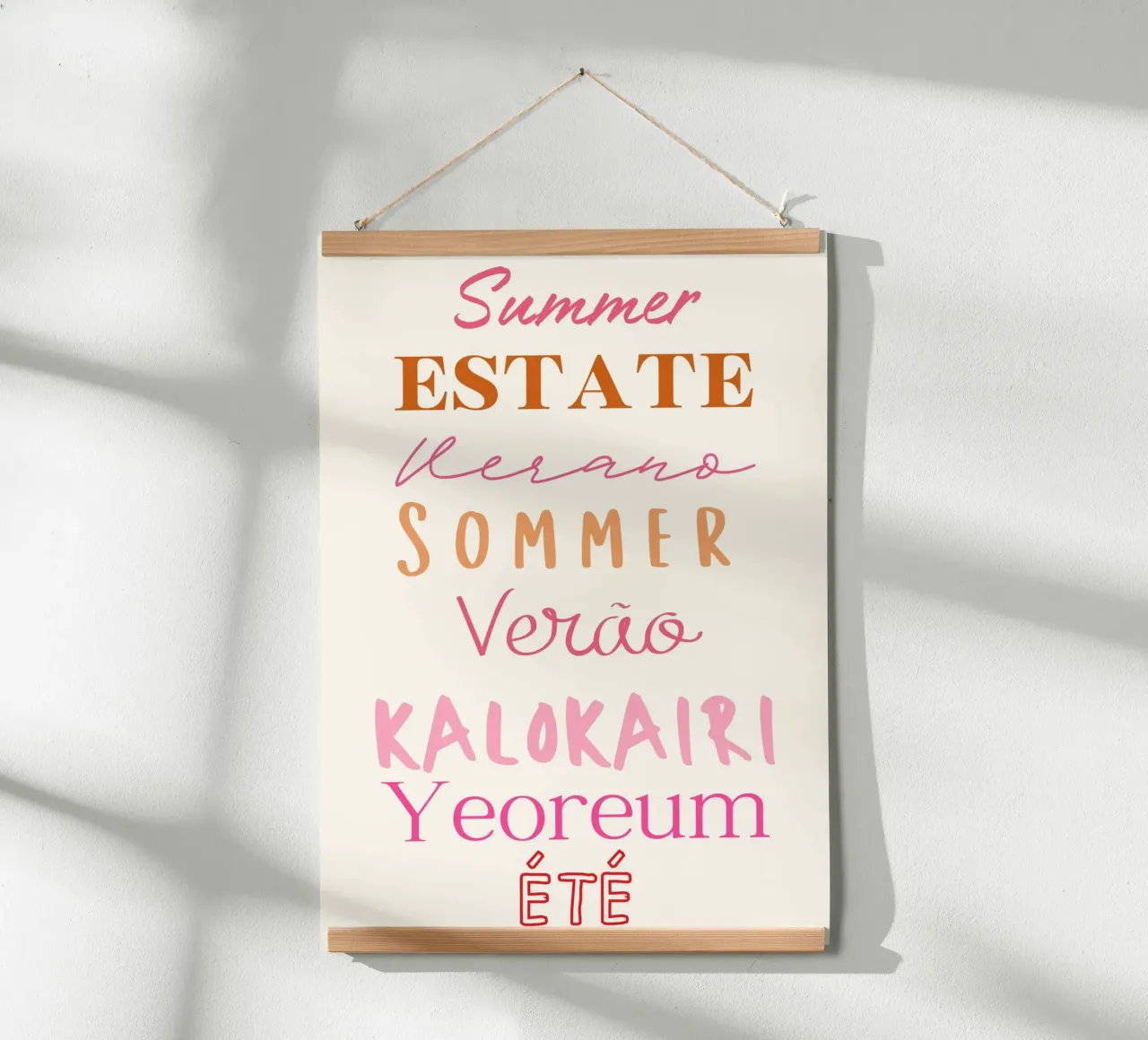 Summer in different Languages Typography Art hahnemühle by dawnthesea