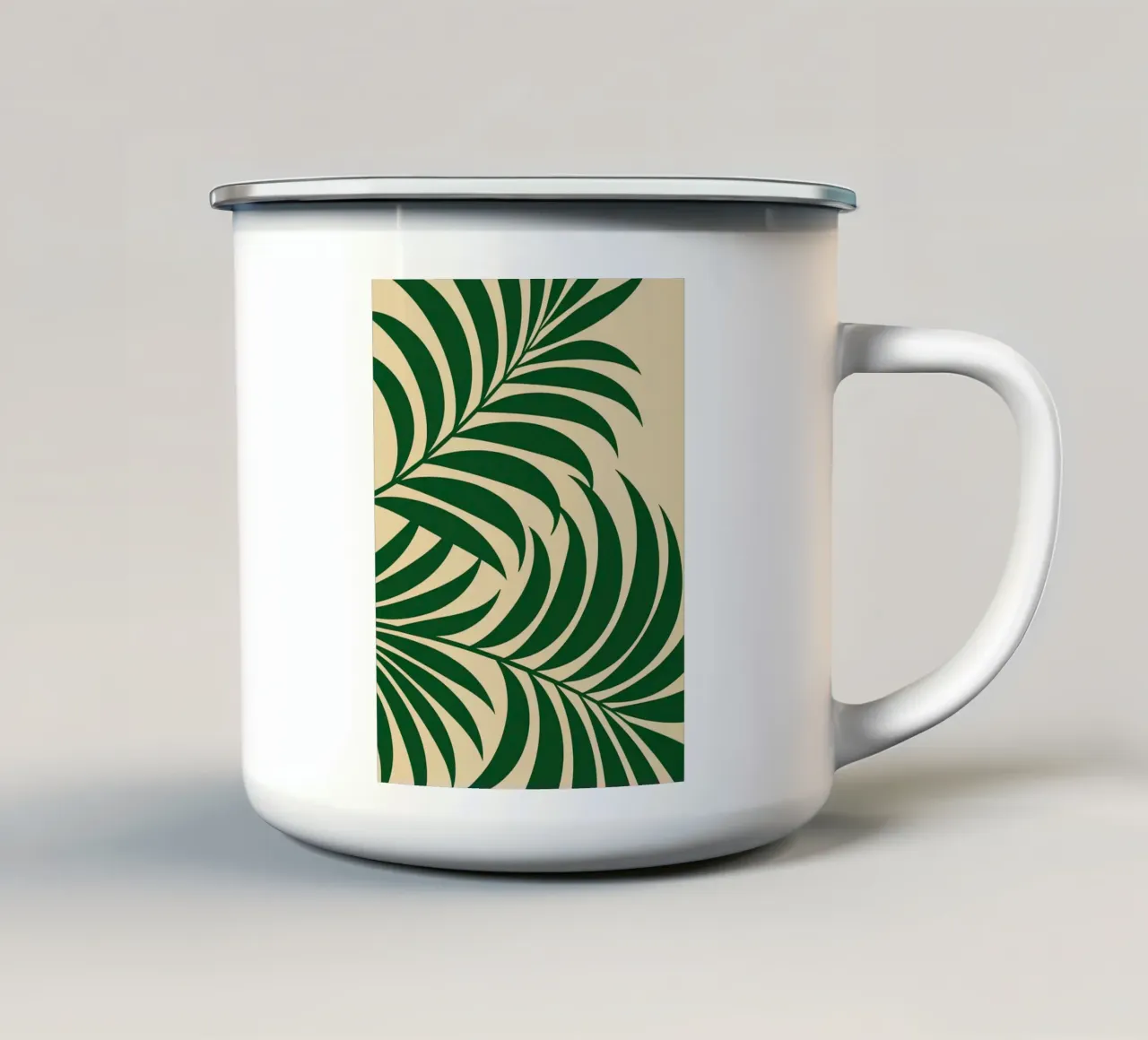 Tropical Palm Leaf tazza in smalto da LisaArtes