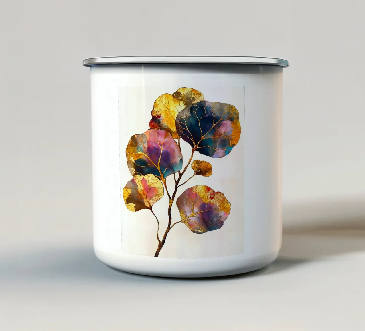 Fiori selvatici Fiori sempreverdi 34 tazza in smalto da Justyna Jaszke JBJart
