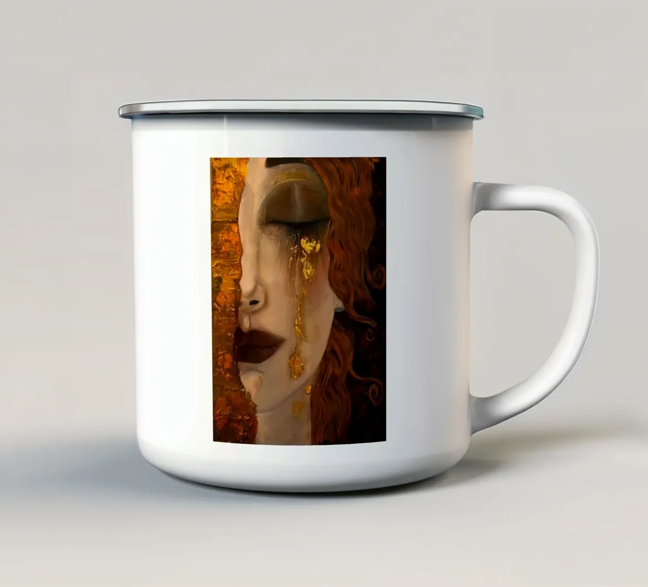 Gustav Klimt - Lacrime d'oro tazza in smalto da Timeless Artworks