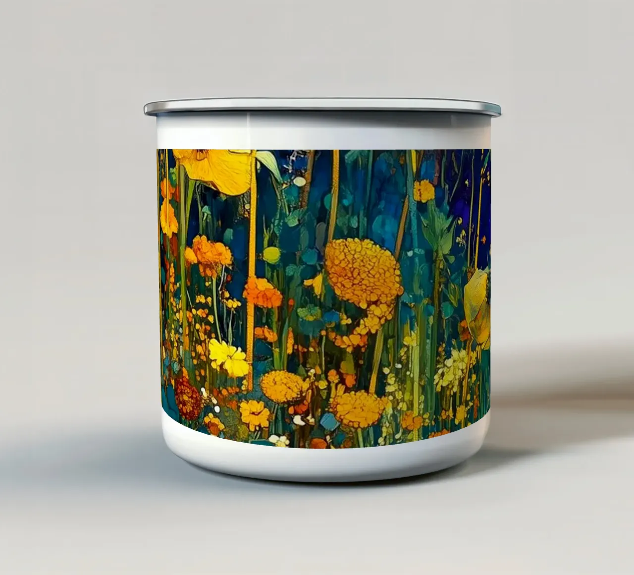 Fiori selvatici Fiori sempreverdi 37 tazza in smalto da Justyna Jaszke JBJart