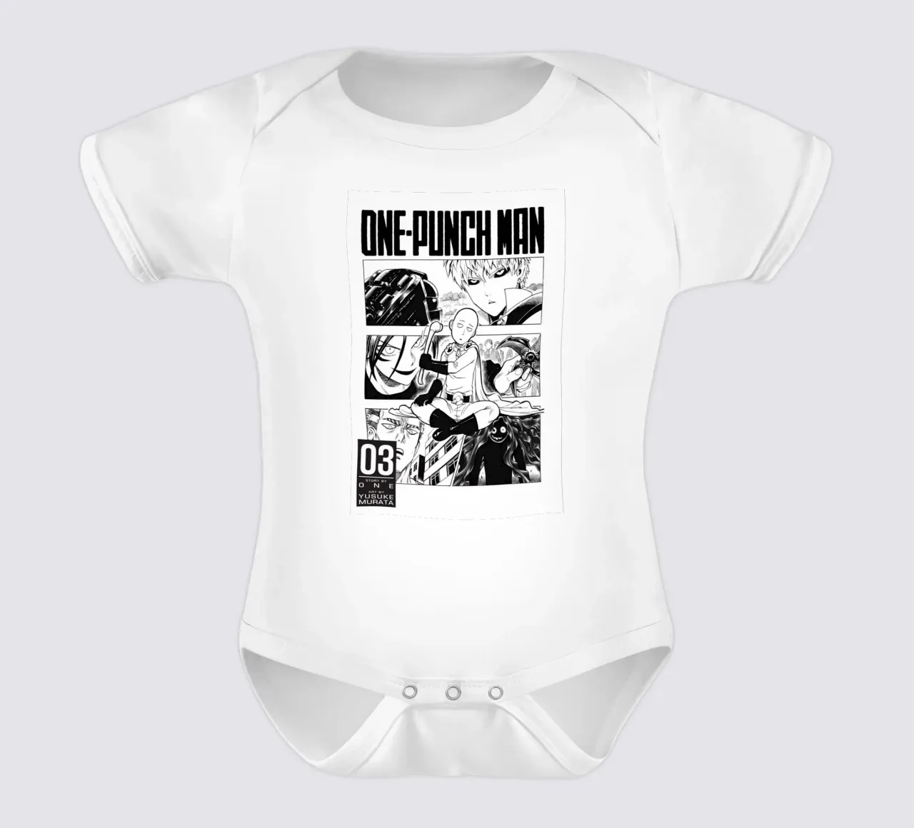Kunstontwerp Klassieker - One Punch Man babyrompertje korte mouwen van igoshartwrks