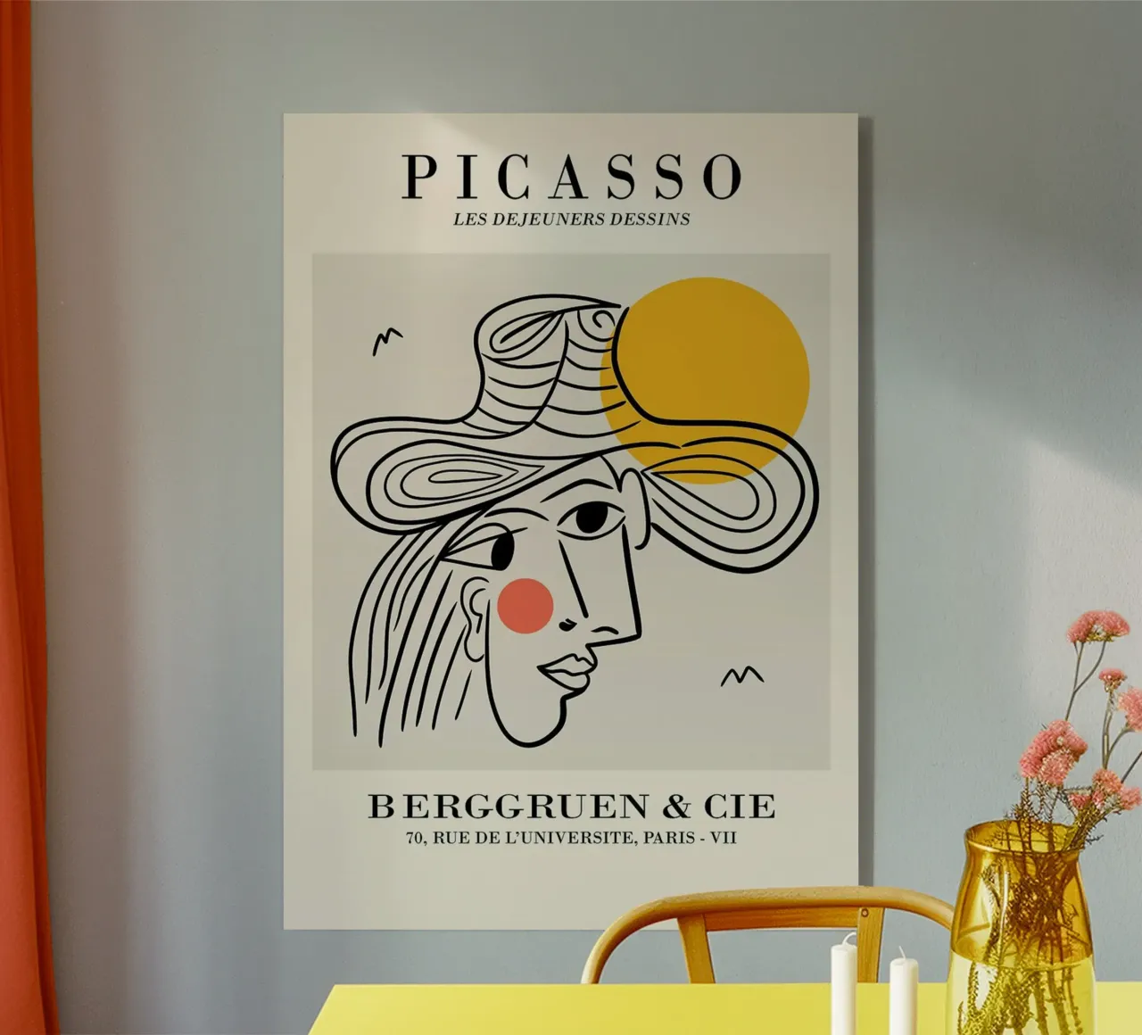 schizzo di un volto di donna con cappello picasso plexiglass da eternal nino