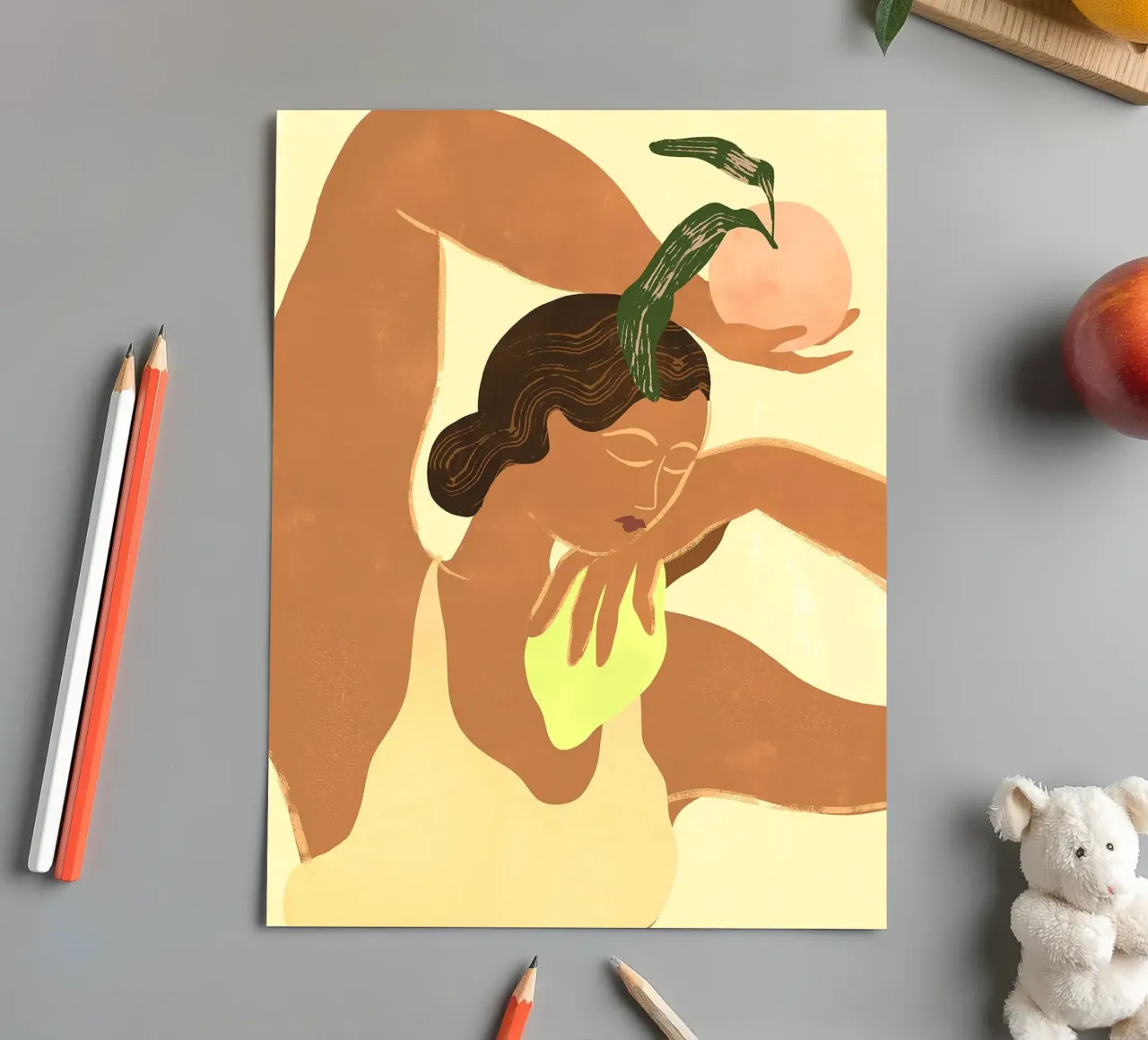 Zitrone Apfel Stickerbogen von Kaira Store