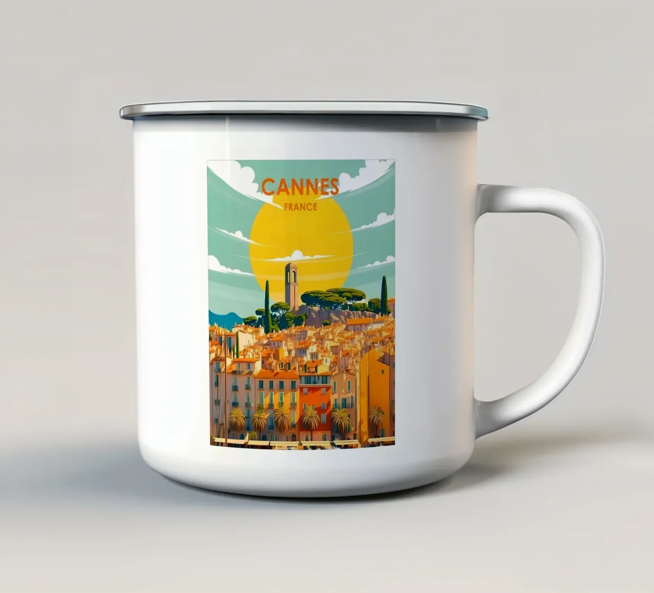 Cannes Francia tazza in smalto da Poster Vintage