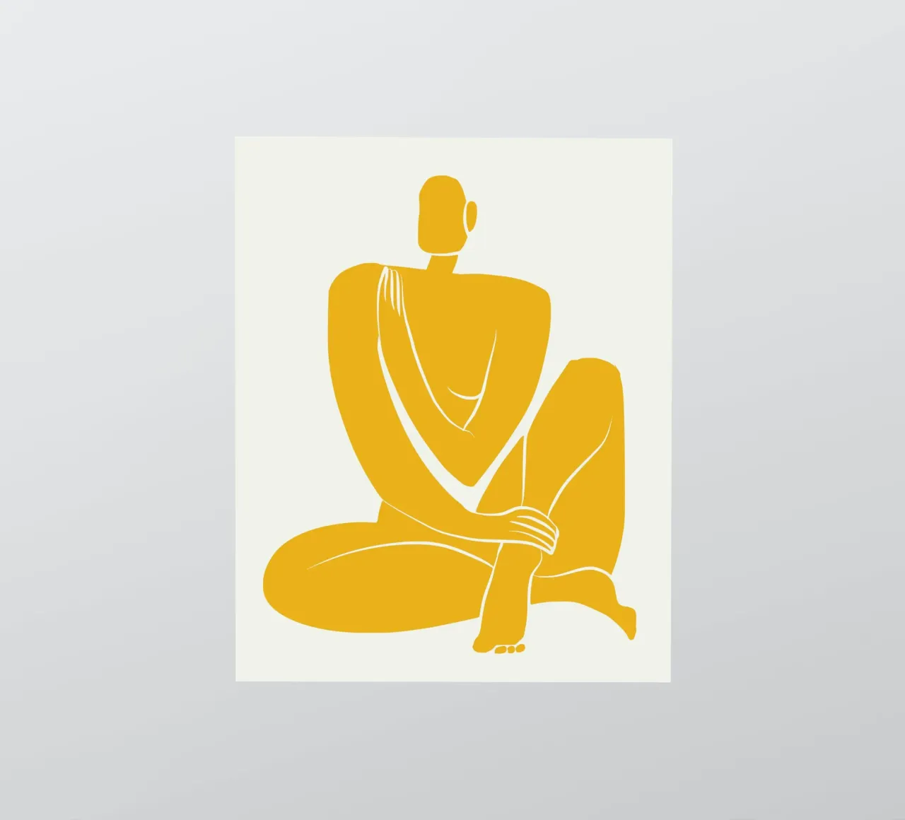 Assise nue dans une pro jaune autocollant de Little Dean