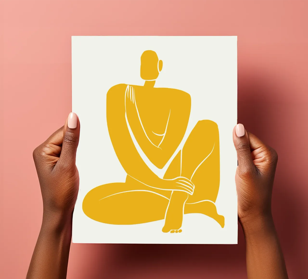 Assise nue dans une pro jaune planche autocollant de Little Dean