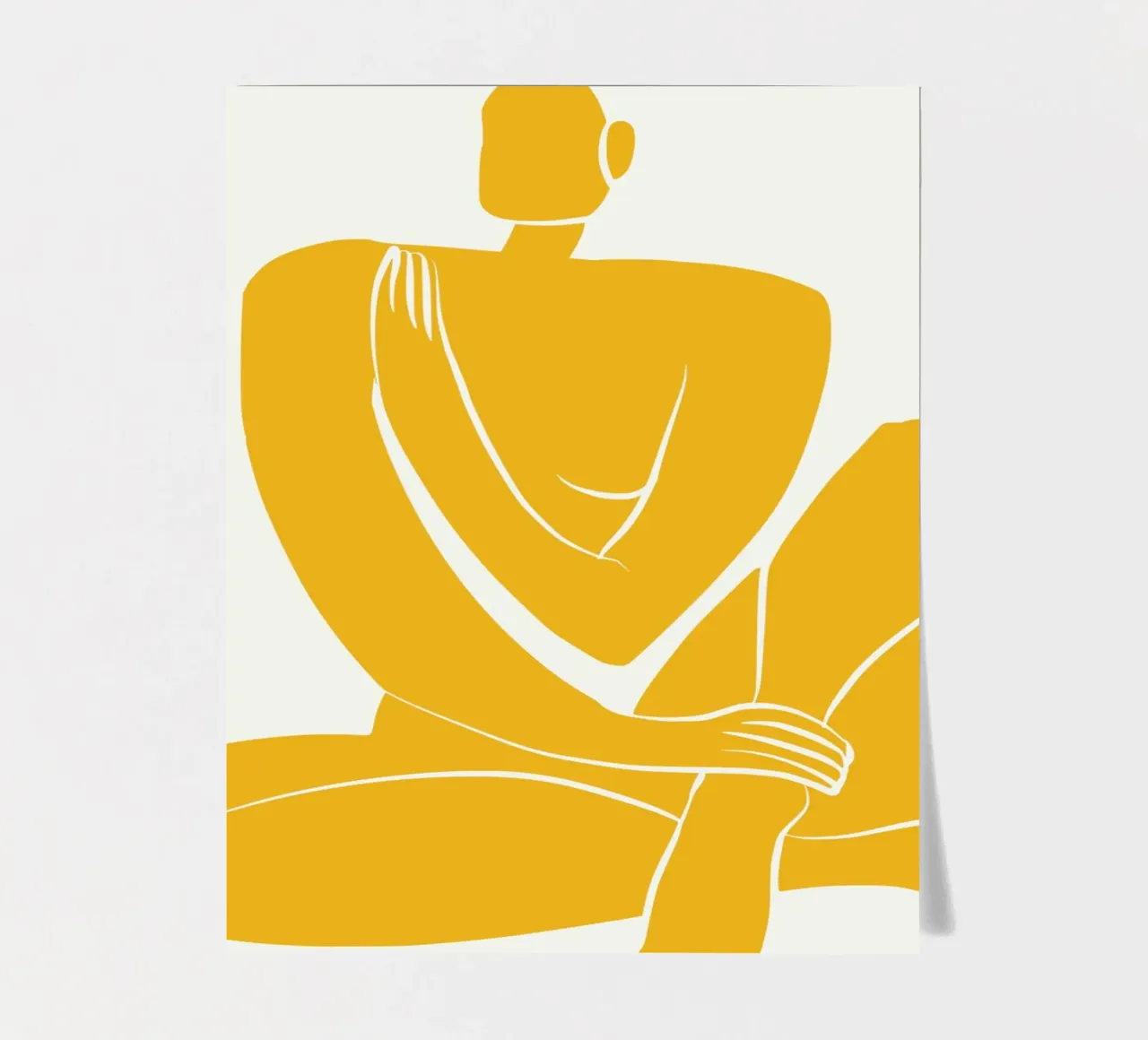 Assise nue dans une pro jaune planche autocollant de Little Dean