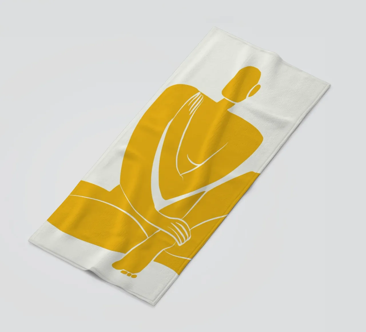 Assise nue dans une pro jaune serviette de plage de Little Dean