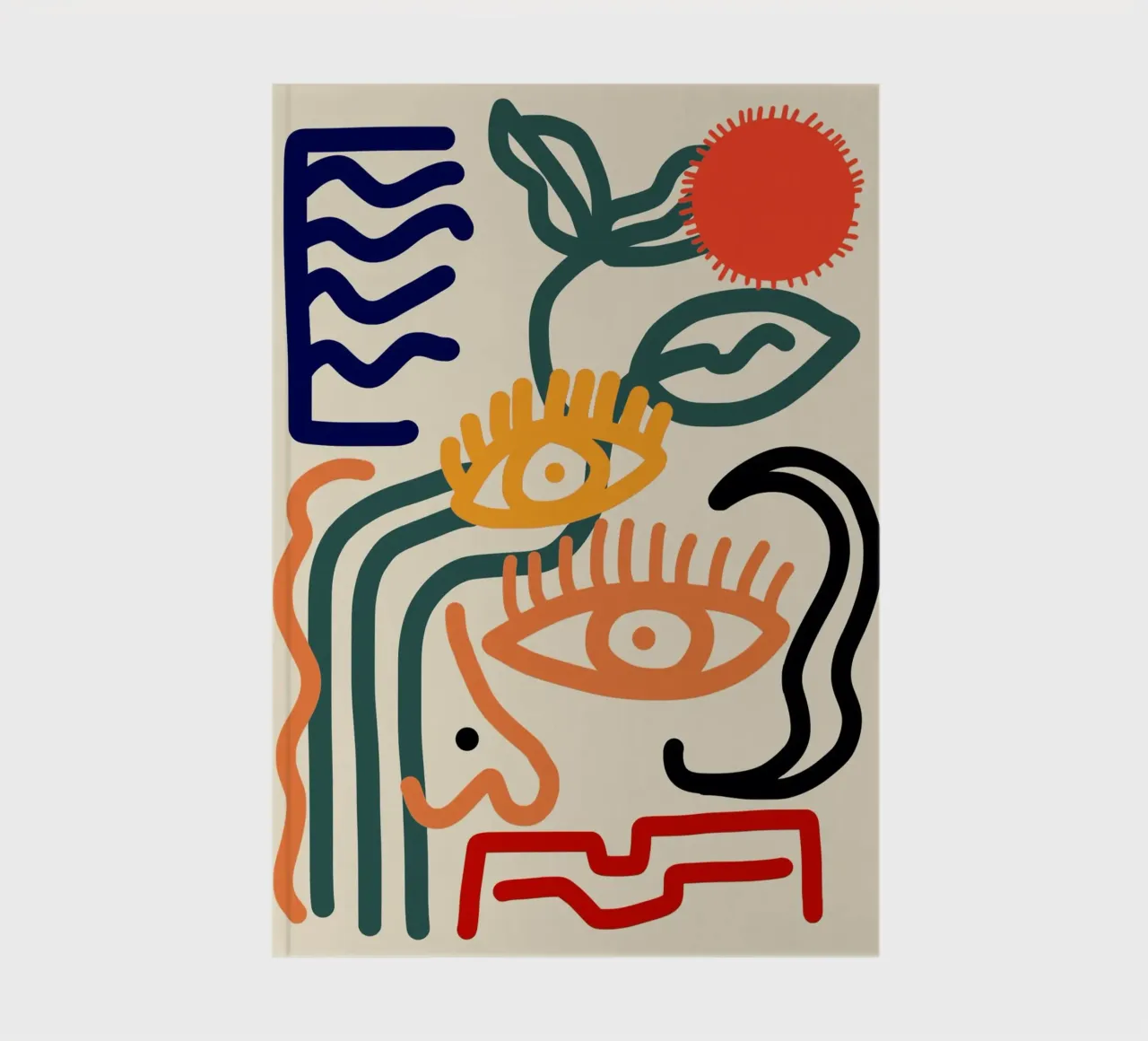 Maximalist line art notebook by Little Dean