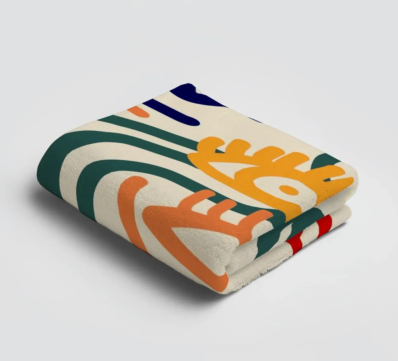 Maximalist line art towel by Little Dean