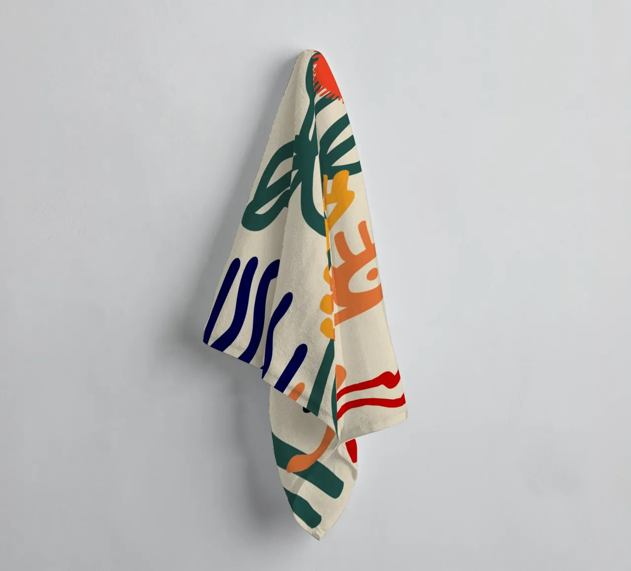 Maximalist line art towel by Little Dean