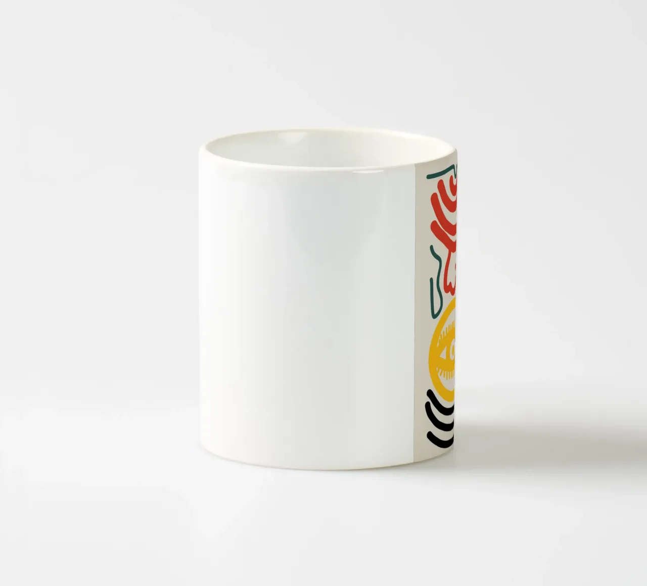 Line art massimalista 02 tazza in ceramica da Little Dean