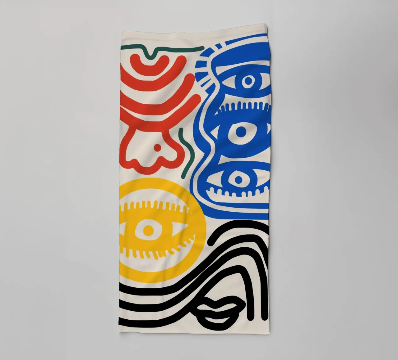 Maximalist line art 02 towel by Little Dean
