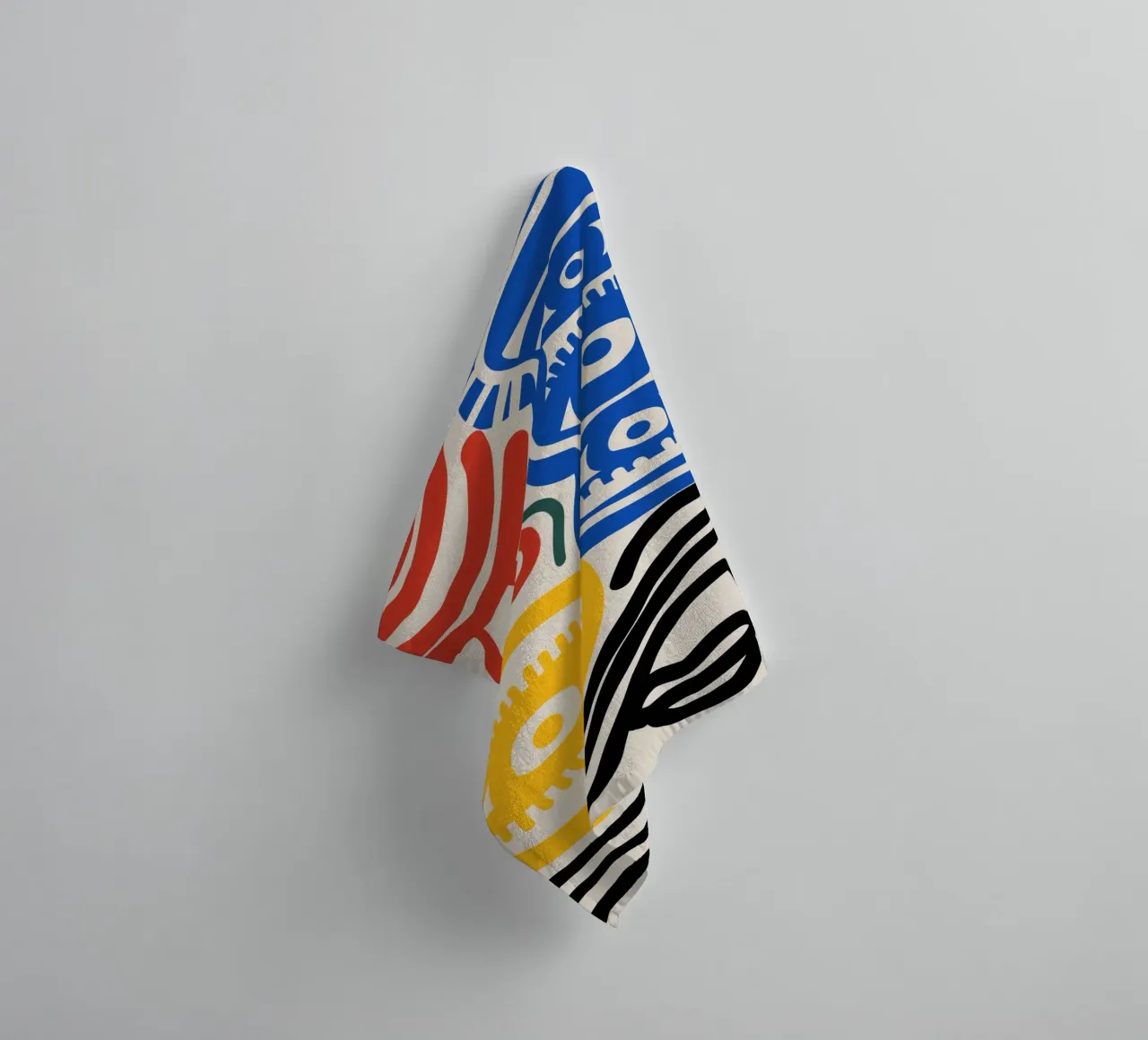 Maximalist line art 02 towel by Little Dean