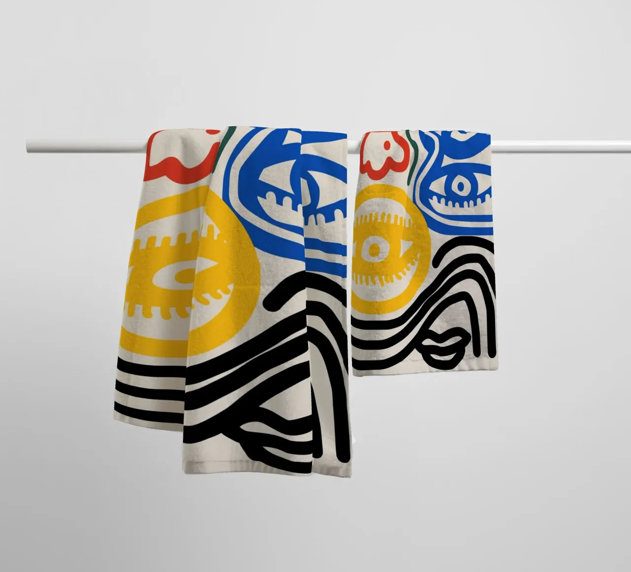 Maximalist line art 02 towel by Little Dean