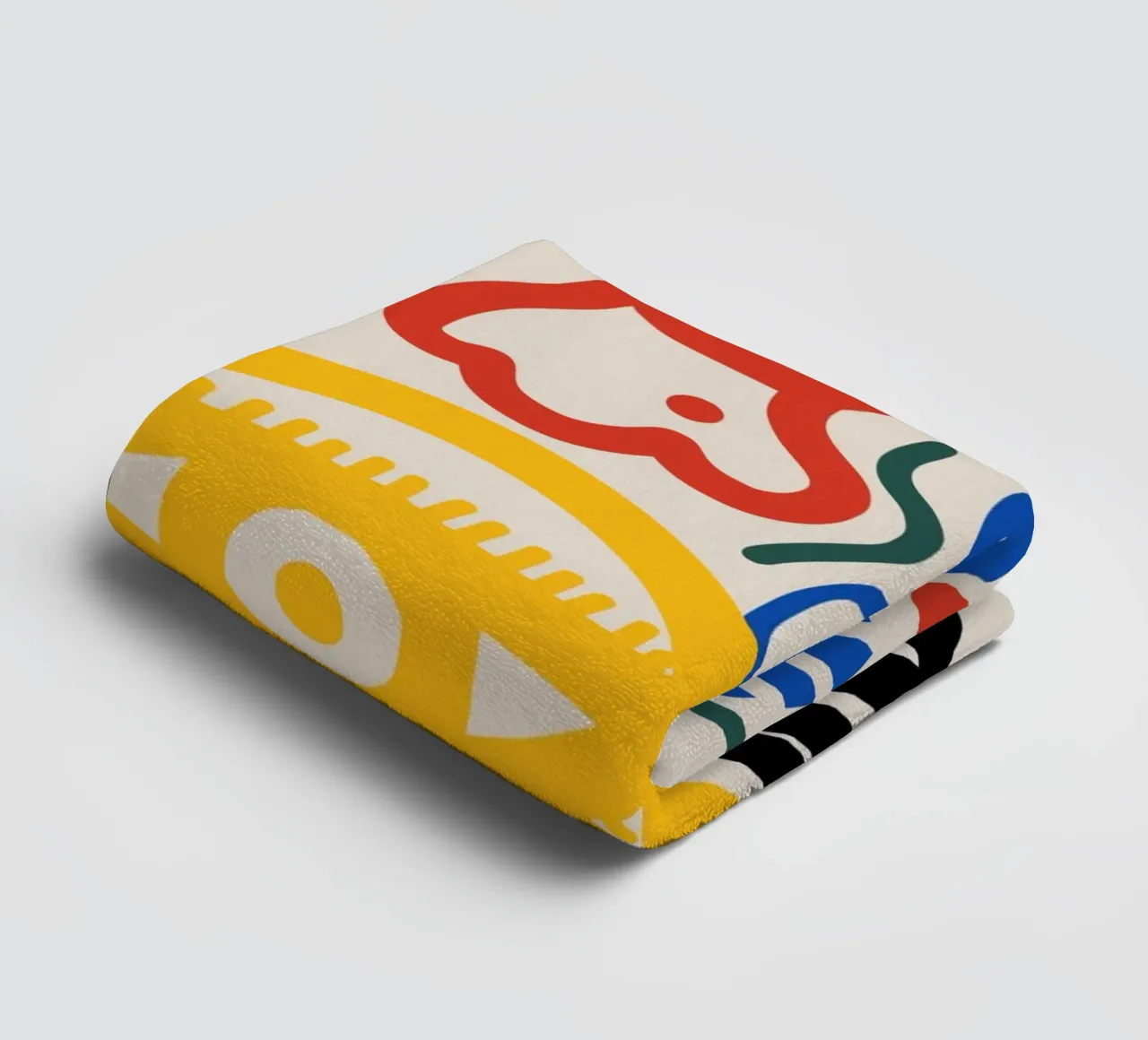 Maximalist line art 02 towel by Little Dean