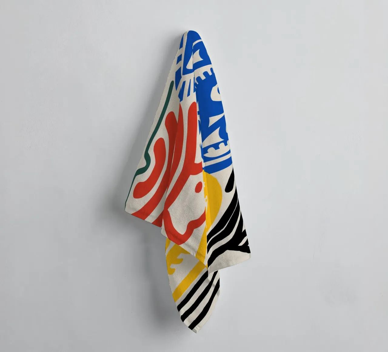 Maximalist line art 02 towel by Little Dean