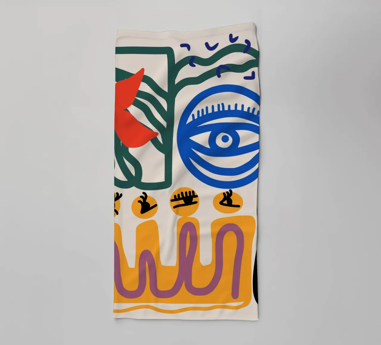 Maximalist line art 03 towel by Little Dean