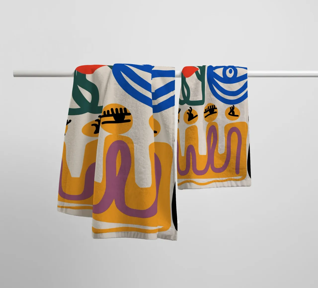 Maximalist line art 03 towel by Little Dean