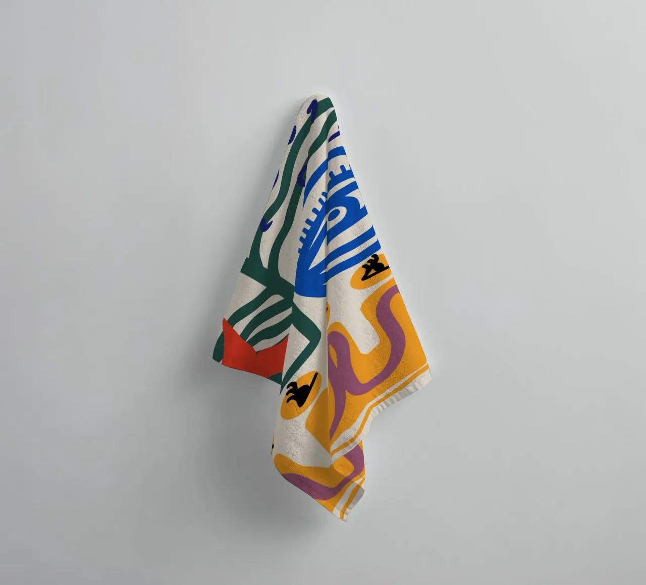 Maximalist line art 03 towel by Little Dean