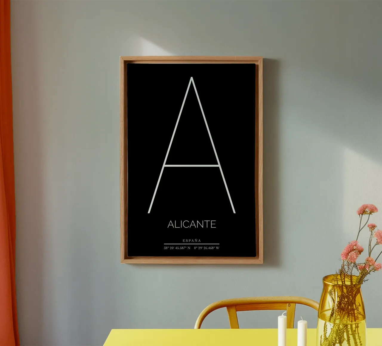 ALICANTE - nero tela con Cornice a cassetta da CityLights