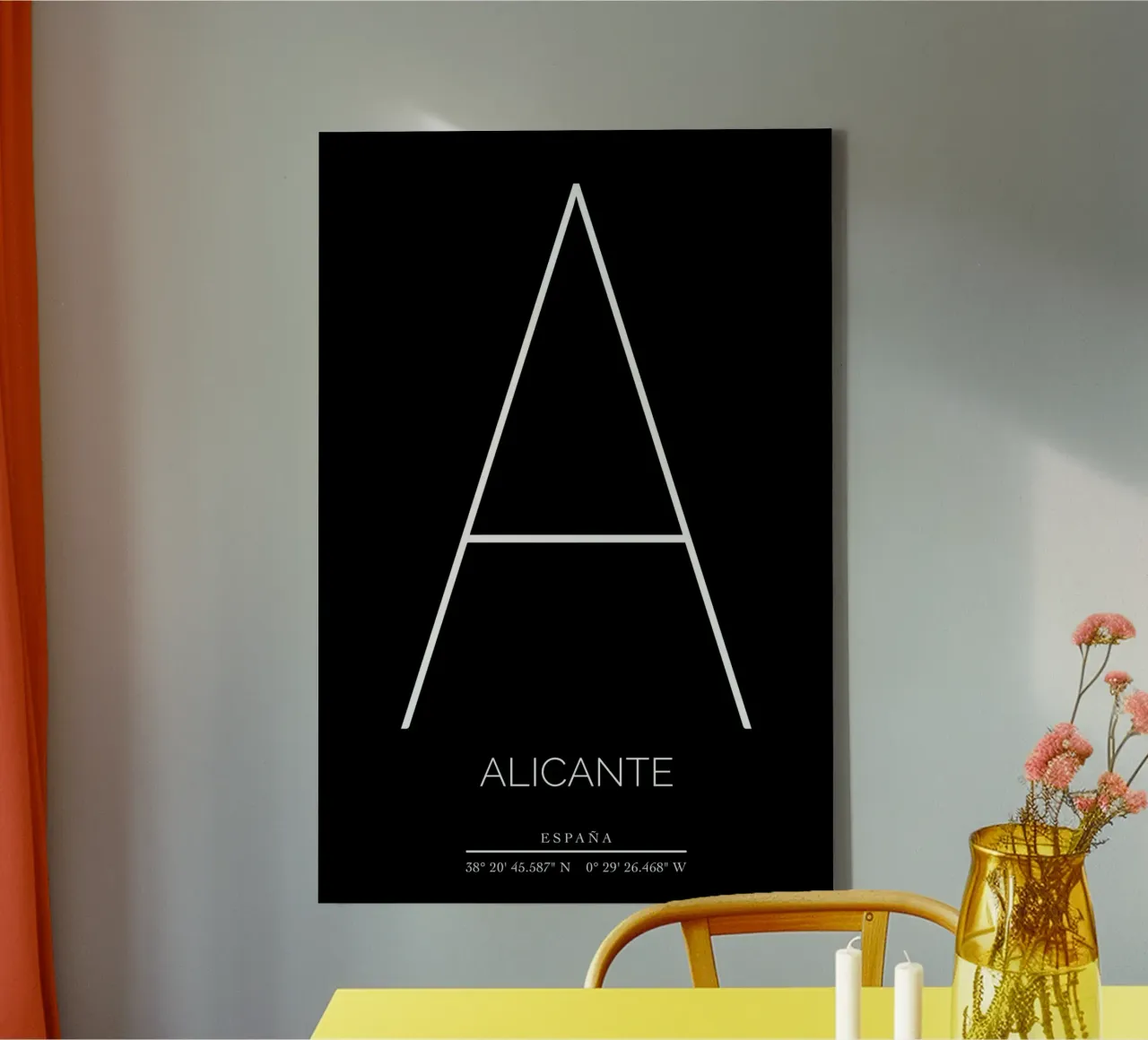 ALICANTE - nero tela con Cornice a cassetta da CityLights