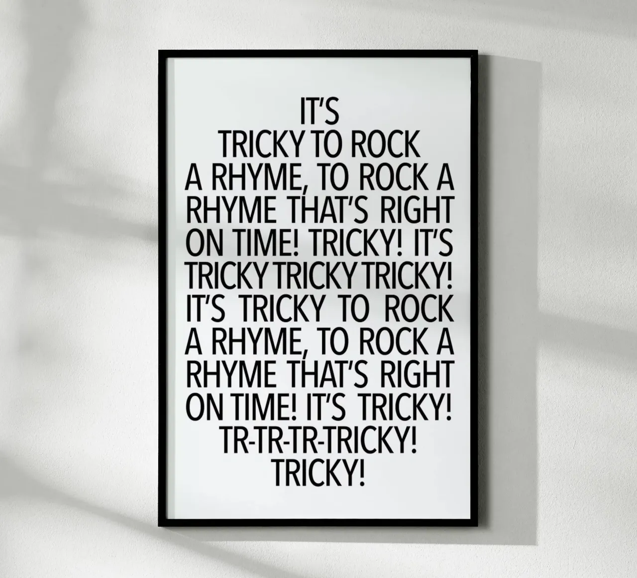 Rock a rhyme poster con telaio in legno da Studio One