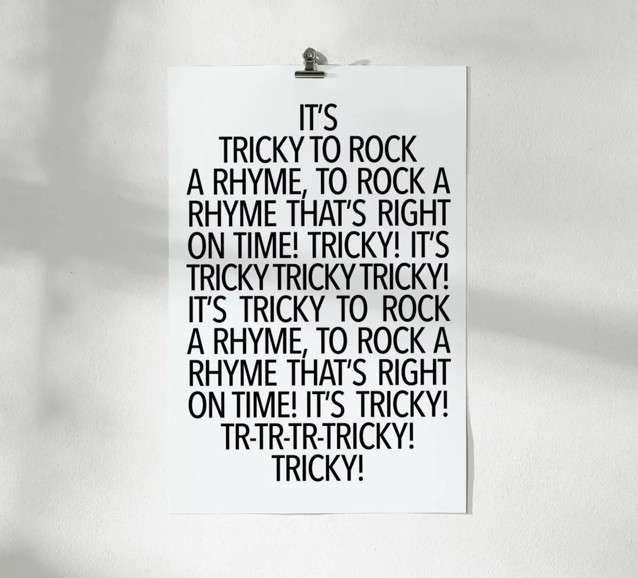 Rock a rhyme poster con telaio in legno da Studio One