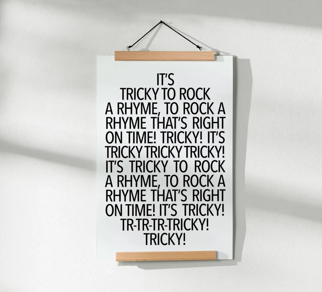 Rock a rhyme poster con telaio in legno da Studio One