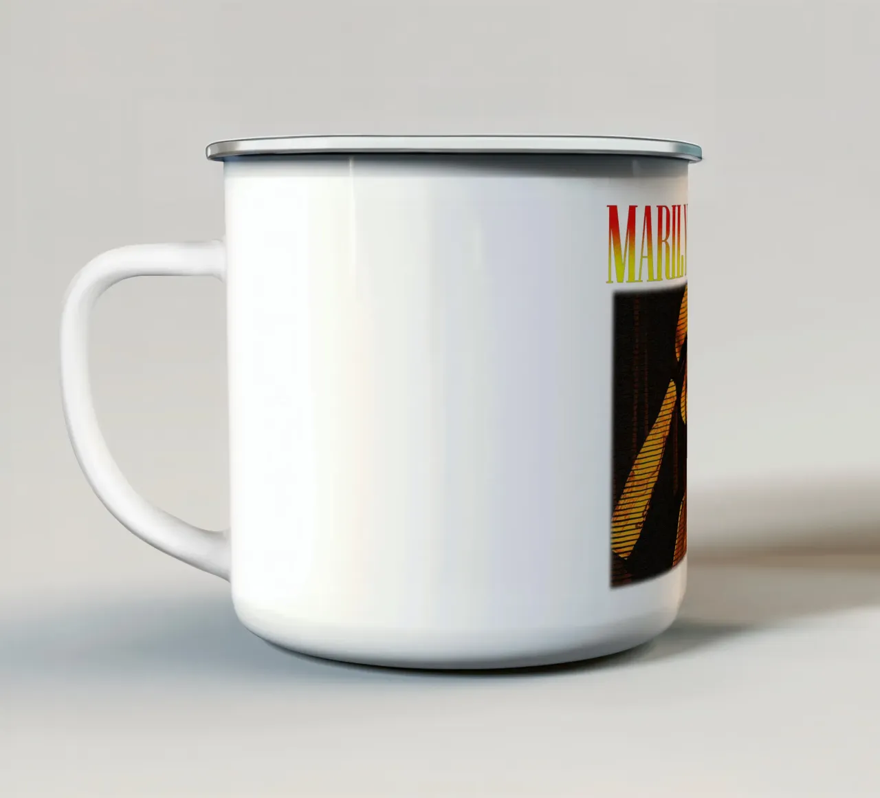 Marilyn Manson cantante classico tazza in smalto da mannys_artt