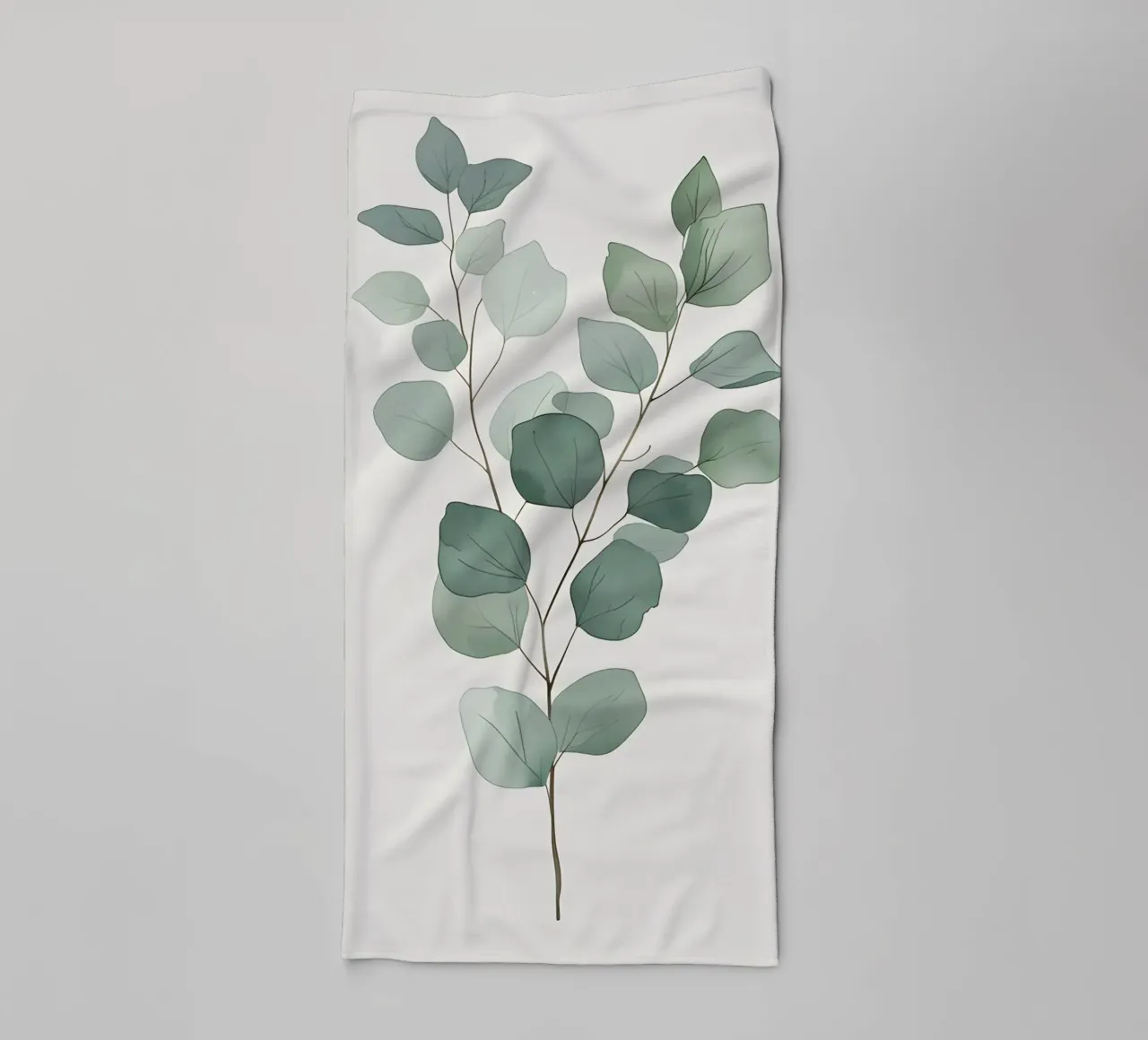 Minimalist Eucalyptus Branch towel by Botanical Gallery