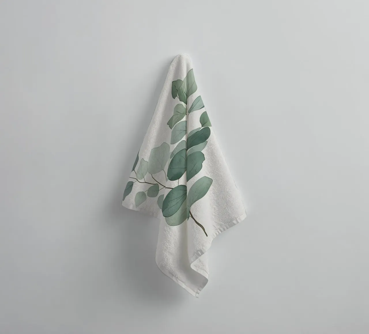 Minimalist Eucalyptus Branch towel by Botanical Gallery
