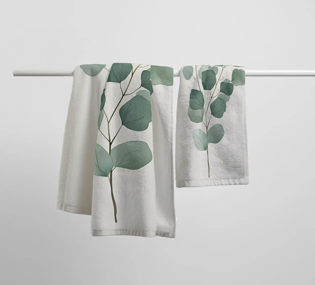 Minimalist Eucalyptus Branch towel by Botanical Gallery
