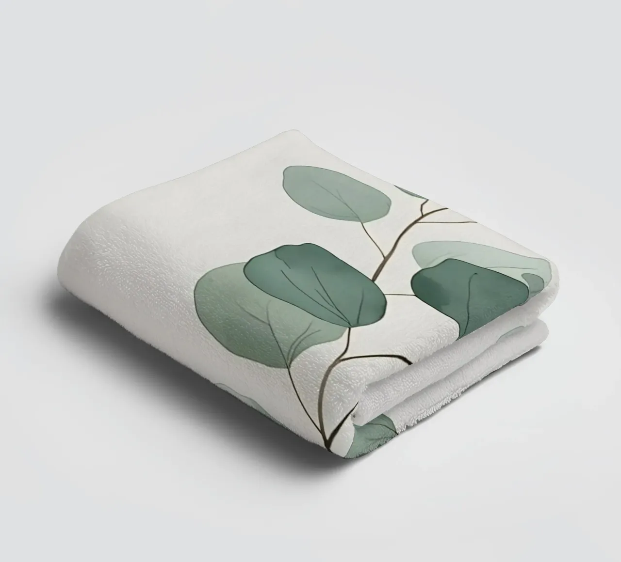 Minimalist Eucalyptus Branch towel by Botanical Gallery