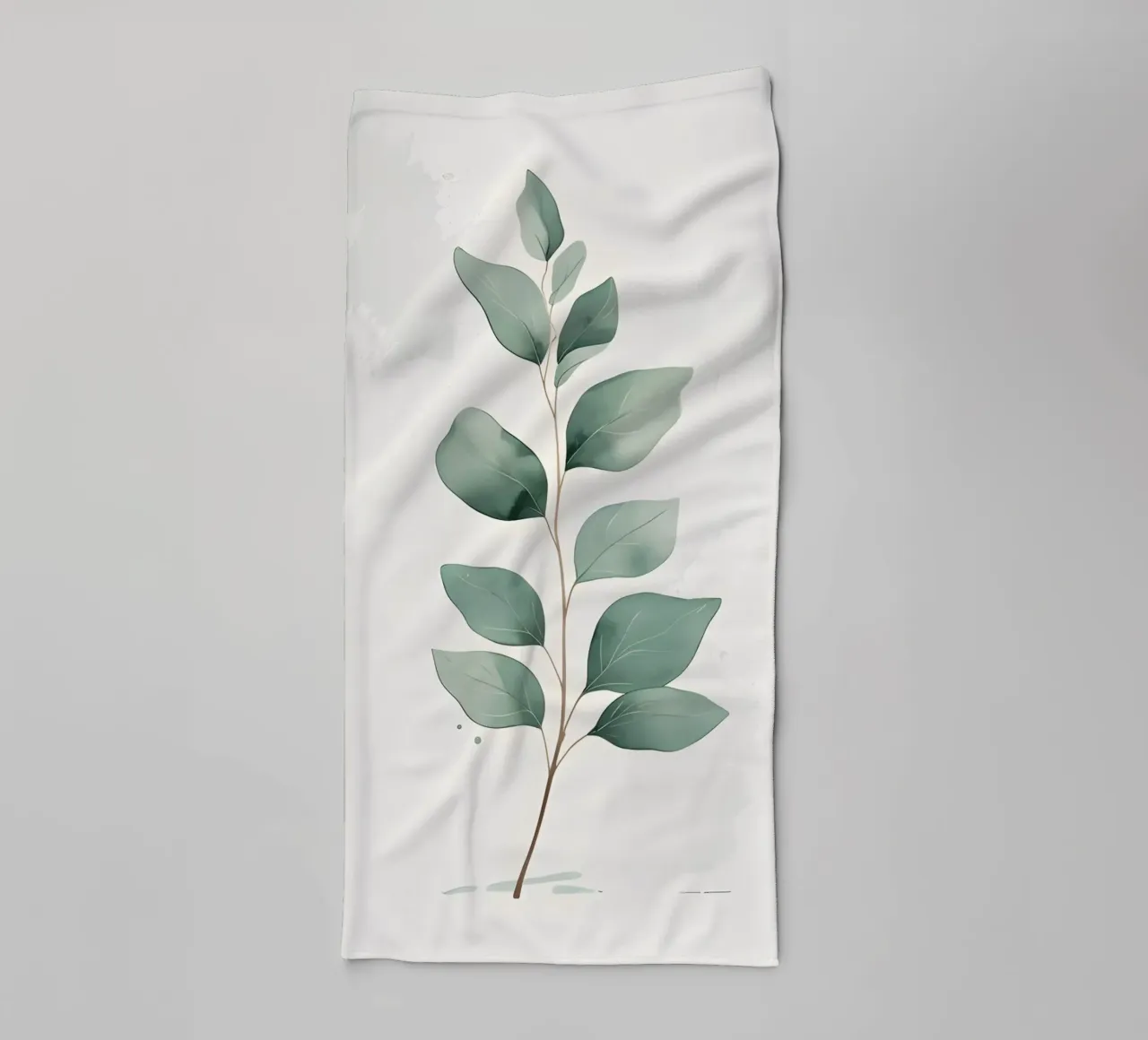 Minimalist Eucalyptus Branch towel by Botanical Gallery