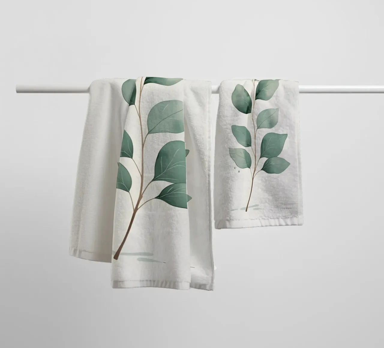 Minimalist Eucalyptus Branch towel by Botanical Gallery