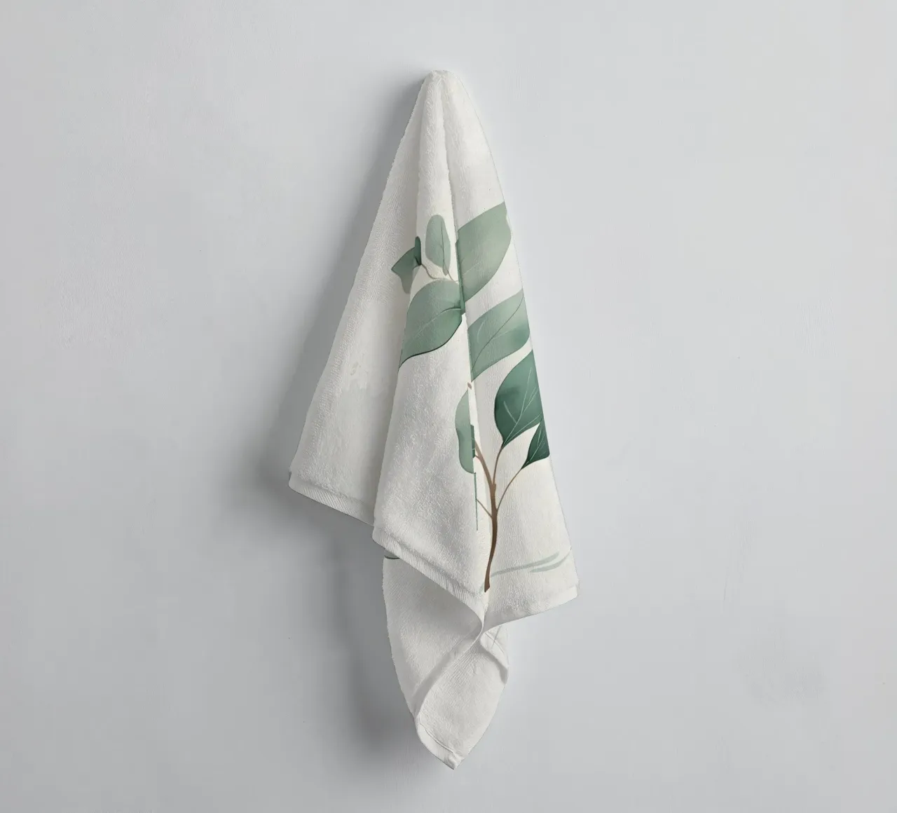 Minimalist Eucalyptus Branch towel by Botanical Gallery