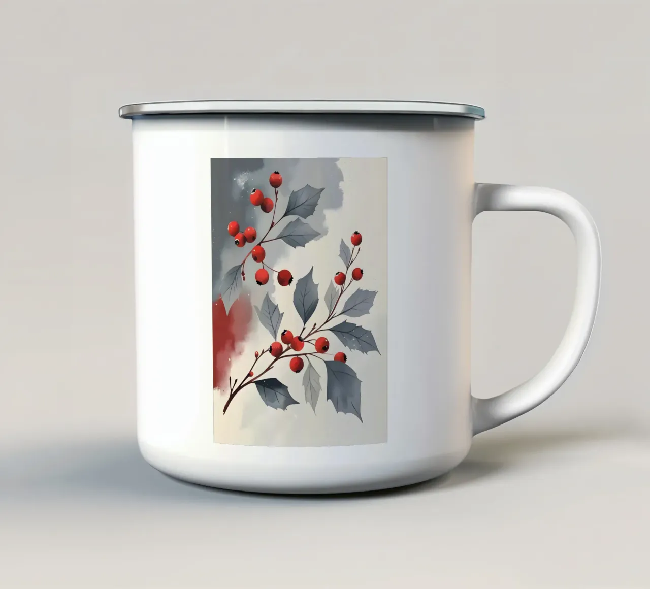 Ramo invernale con bacche tazza in smalto da Botanical Gallery