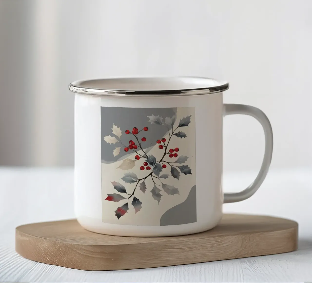Ramo invernale con bacche tazza in smalto da Botanical Gallery