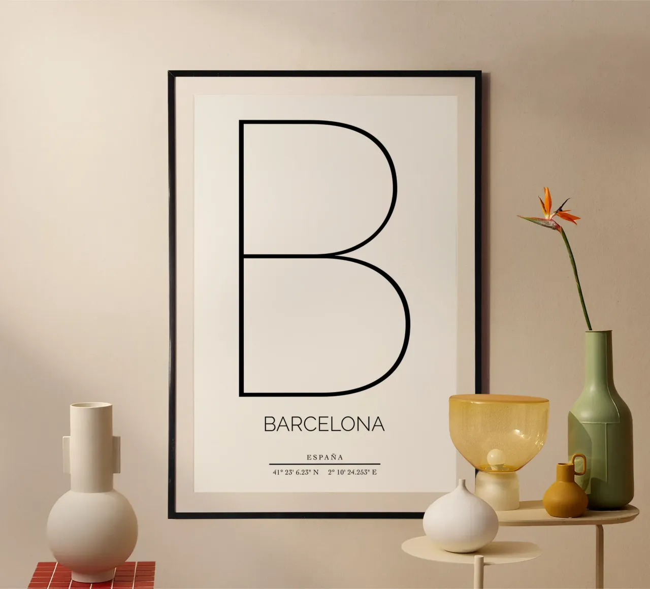 BARCELONA - blanco poster con telaio in plastica da CityLights