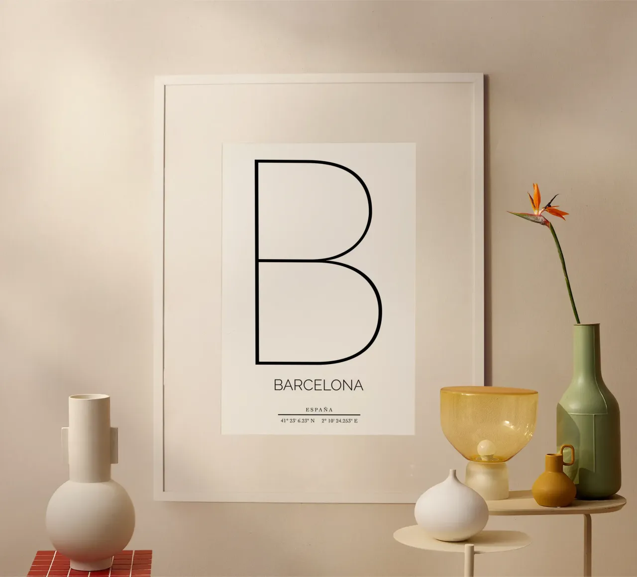 BARCELONA - blanco poster con telaio in plastica da CityLights