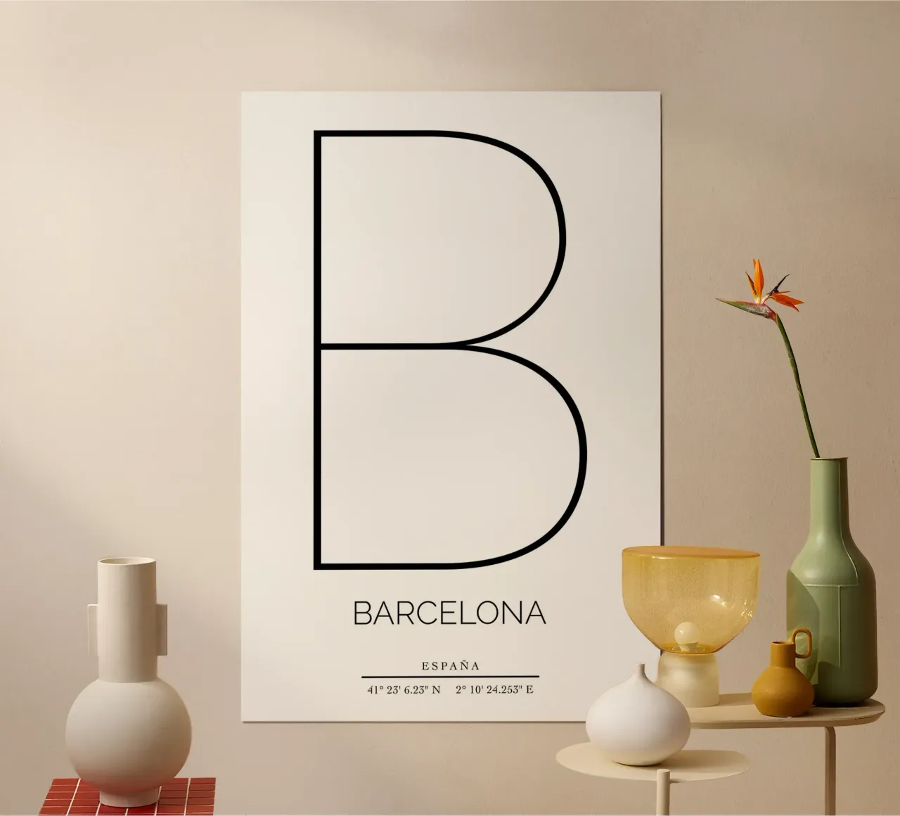 BARCELONA - blanco poster con telaio in plastica da CityLights