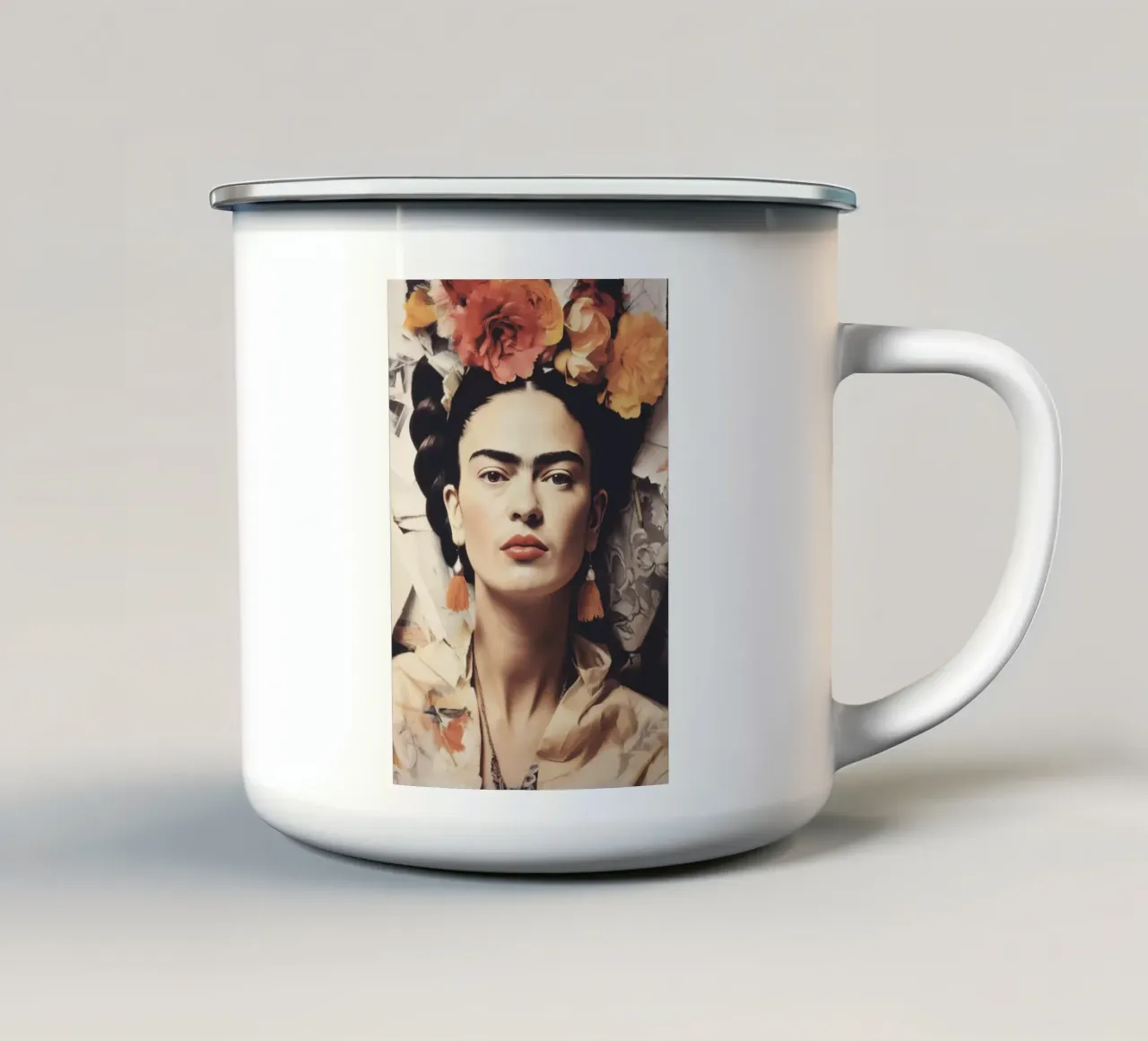 Frida Boho in stile pastello tazza in smalto da Carinaprint